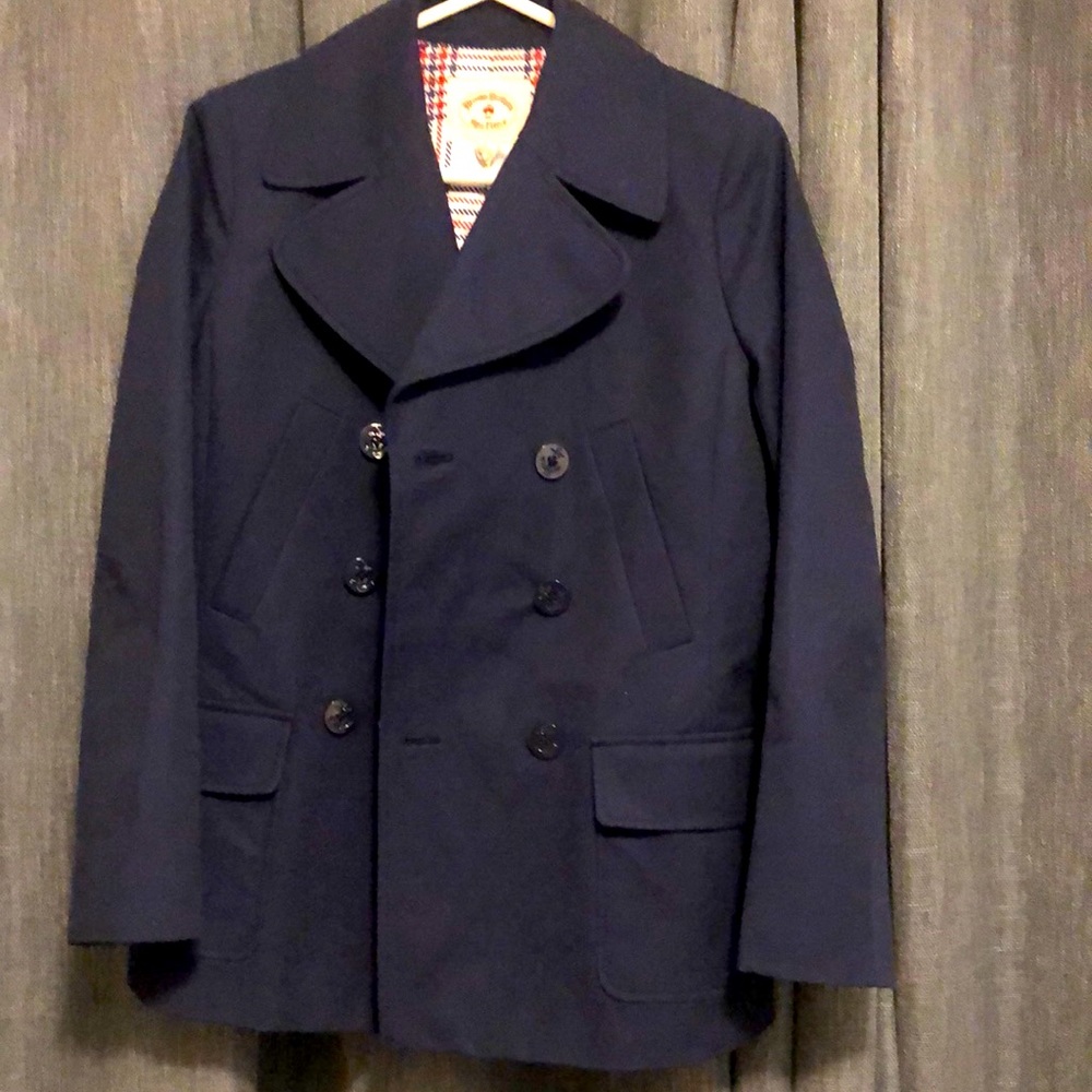 NWT Brooks brothers red fleece double breasted navel blue jacket